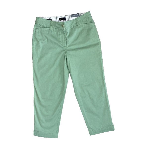 Talbots Perfect Crop Pant Womens Size 4P Green Career Office Travel Vacation - Picture 1 of 9